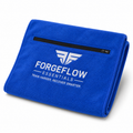 ForgeFlow Hooded Gym Towel with Zip Pocket - Blue