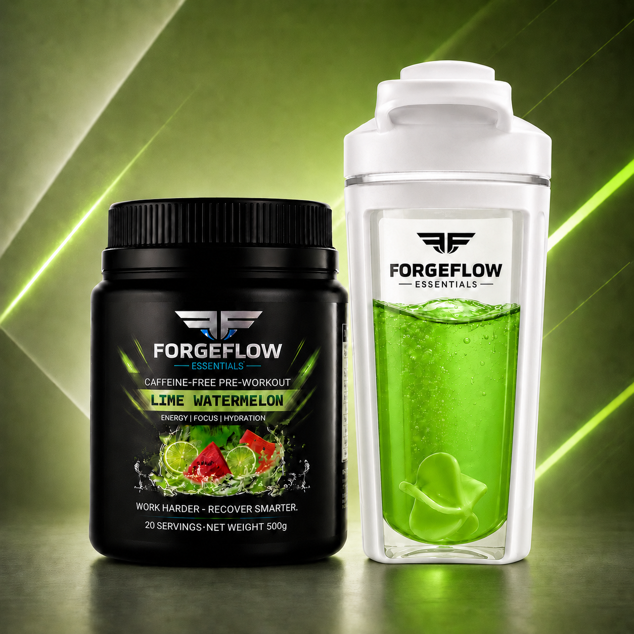 ForgeFlow Starter Pack — Lime Watermelon + Shaker